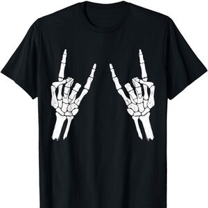 Halloween Skeleton Rocker Graphic T-Shirt